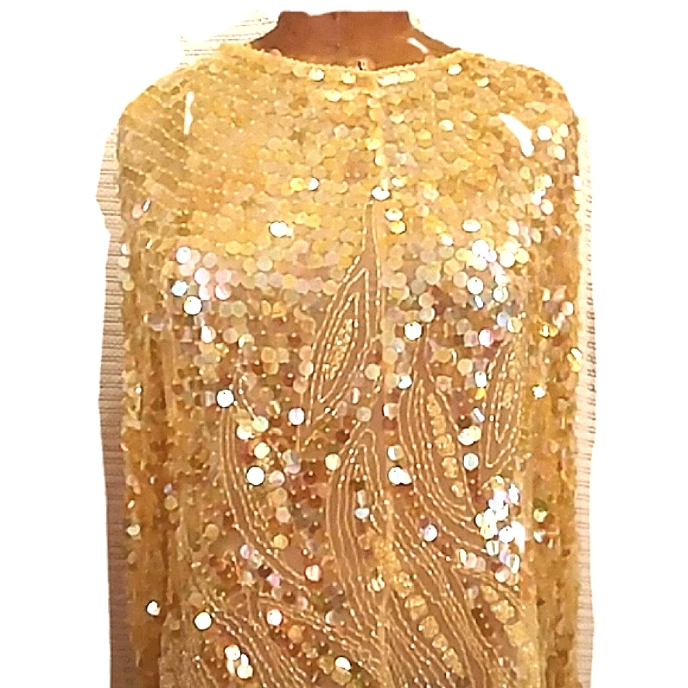 Vintage Swee lo sequined top In Gold